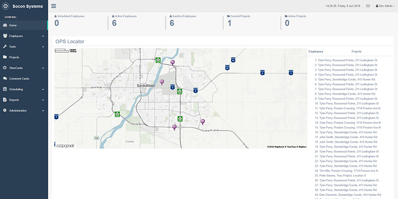 Socon One - Dashboard